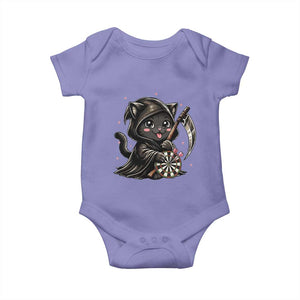 Dark Reaper Cat Throwing Darts Baby Onesie Funny Pub Game Gift - Print Your Wear