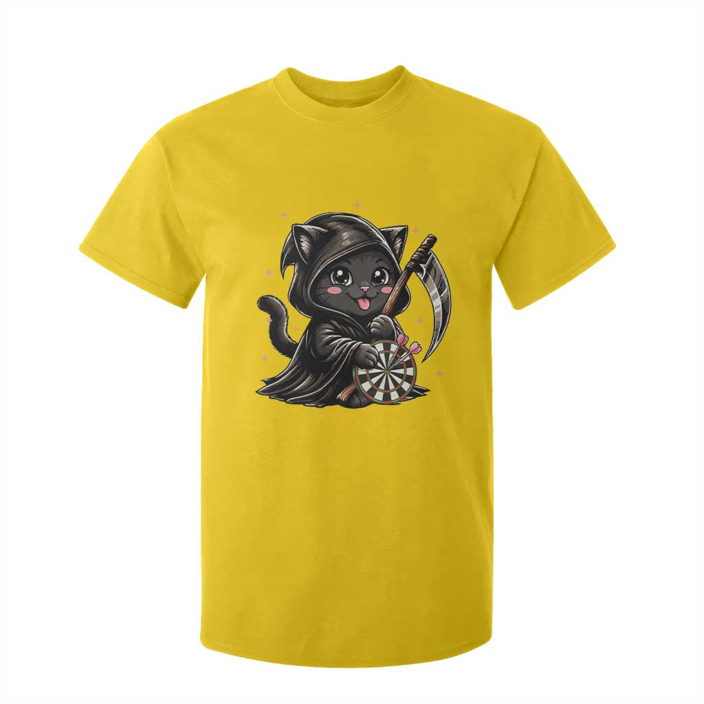 Dark Reaper Cat Throwing Darts T Shirt For Kid Funny Pub Game Gift - Print Your Wear