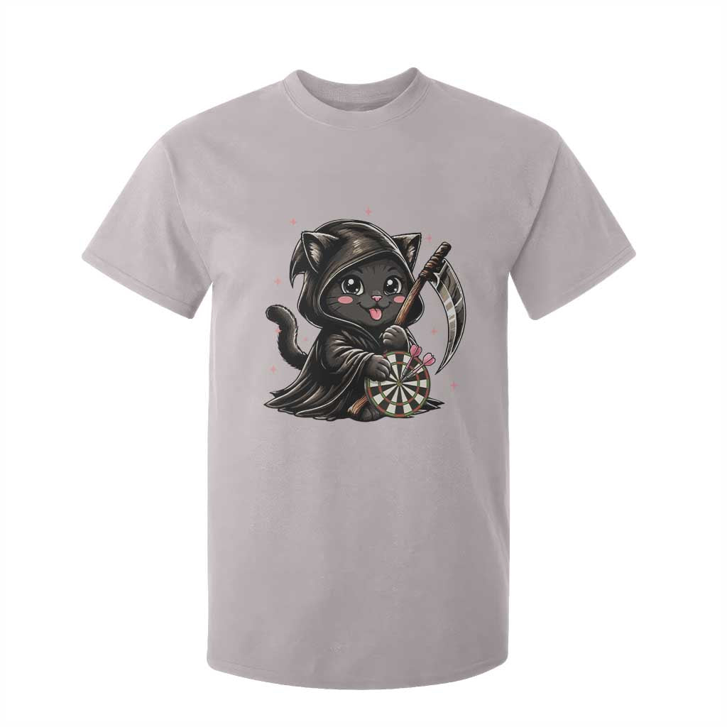 Dark Reaper Cat Throwing Darts T Shirt For Kid Funny Pub Game Gift TS12 Ice Gray Print Your Wear