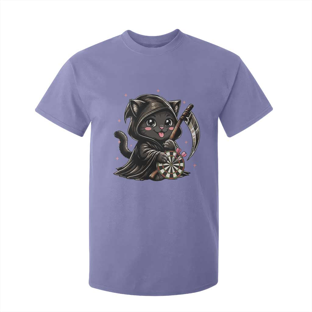 Dark Reaper Cat Throwing Darts T Shirt For Kid Funny Pub Game Gift - Print Your Wear