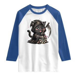 Dark Reaper Cat Throwing Darts Raglan Shirt Funny Pub Game Gift TS12 White Royal Print Your Wear