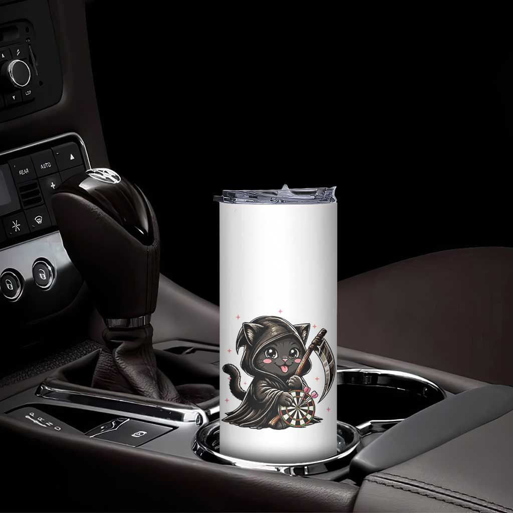 Dark Reaper Cat Throwing Darts Skinny Tumbler Funny Pub Game Gift TS12 Print Your Wear