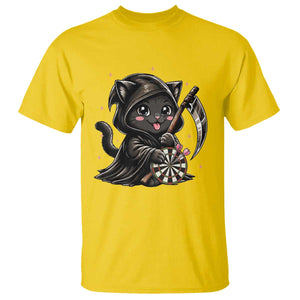 Dark Reaper Cat Throwing Darts T Shirt Funny Pub Game Gift - Print Your Wear