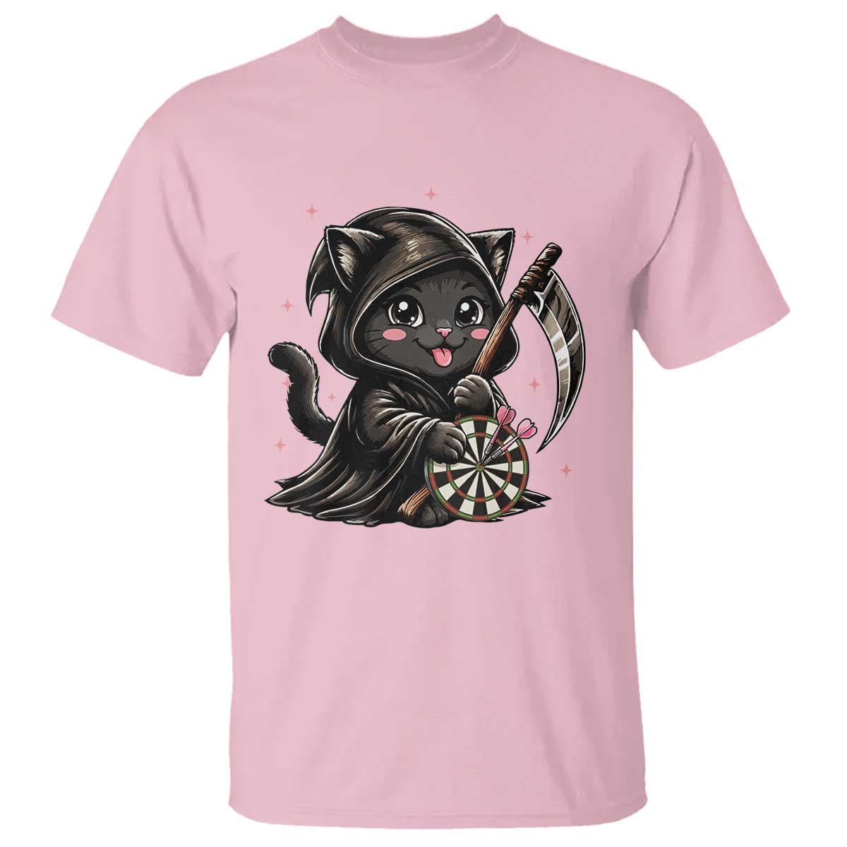 Dark Reaper Cat Throwing Darts T Shirt Funny Pub Game Gift - Print Your Wear