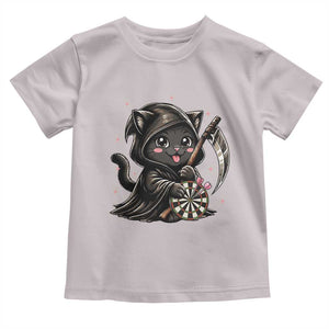 Dark Reaper Cat Throwing Darts Toddler T Shirt Funny Pub Game Gift TS12 Ice Gray Print Your Wear