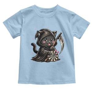 Dark Reaper Cat Throwing Darts Toddler T Shirt Funny Pub Game Gift TS12 Light Blue Print Your Wear