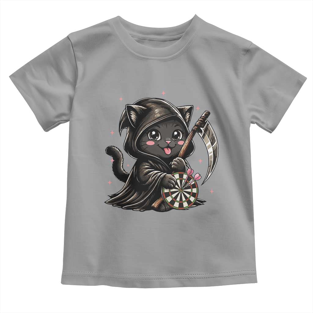 Dark Reaper Cat Throwing Darts Toddler T Shirt Funny Pub Game Gift - Print Your Wear