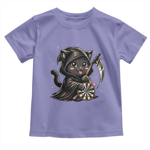 Dark Reaper Cat Throwing Darts Toddler T Shirt Funny Pub Game Gift TS12 Violet Print Your Wear