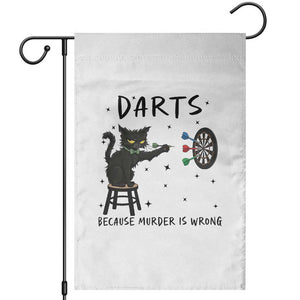 Funny Grumpy Cat Darts Garden Flag Because Murder Is Wrong TS12 White Print Your Wear