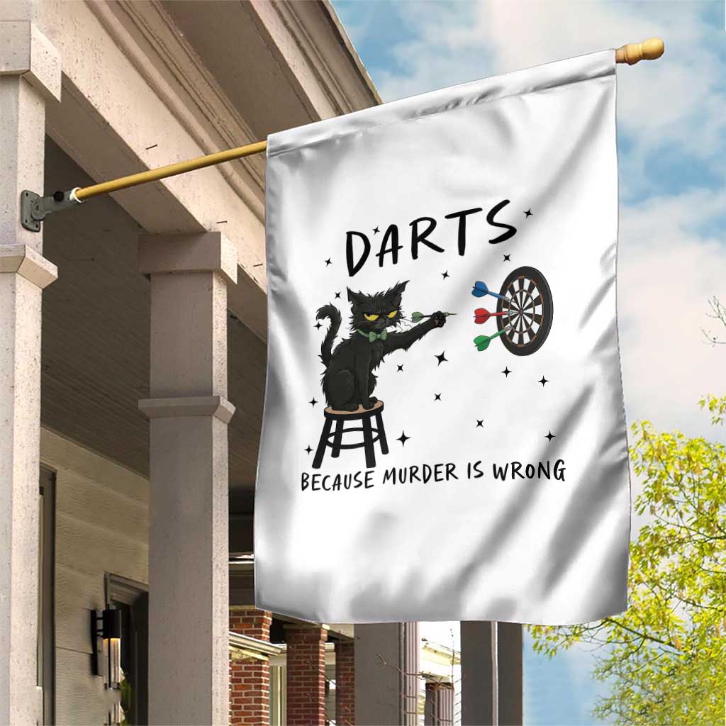 Funny Grumpy Cat Darts Garden Flag Because Murder Is Wrong TS12 Print Your Wear
