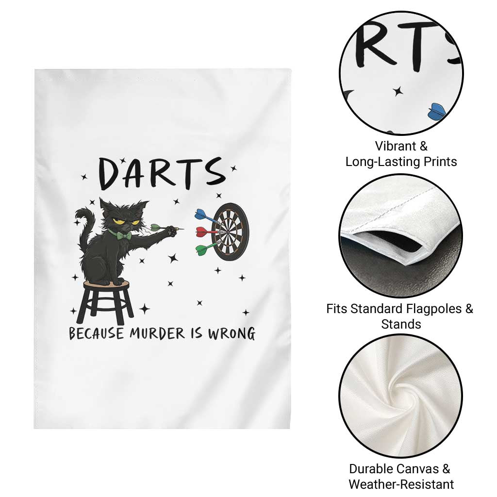 Funny Grumpy Cat Darts Garden Flag Because Murder Is Wrong TS12 Print Your Wear