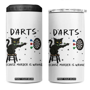 Funny Grumpy Cat Darts 4 in 1 Can Cooler Tumbler Because Murder Is Wrong TS12 One Size: 16 oz White Print Your Wear