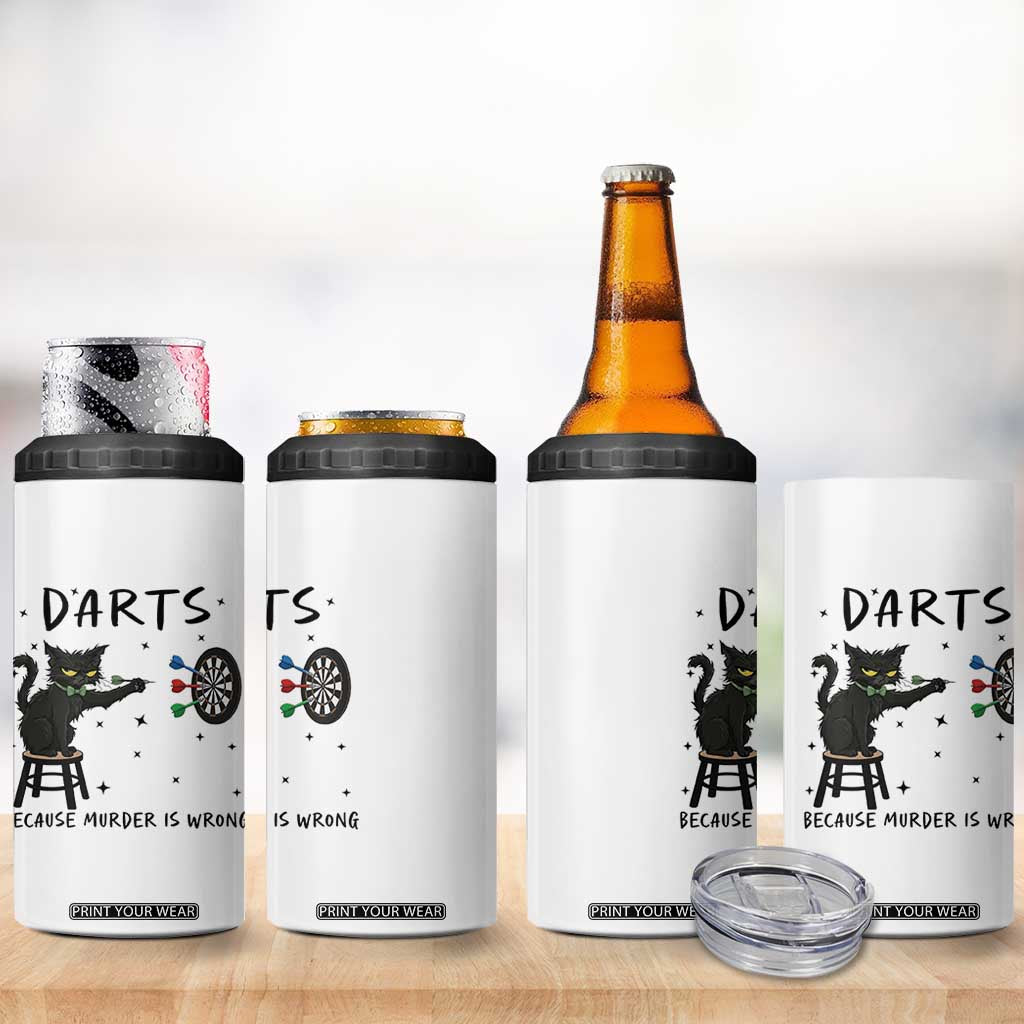 Funny Grumpy Cat Darts 4 in 1 Can Cooler Tumbler Because Murder Is Wrong TS12 Print Your Wear