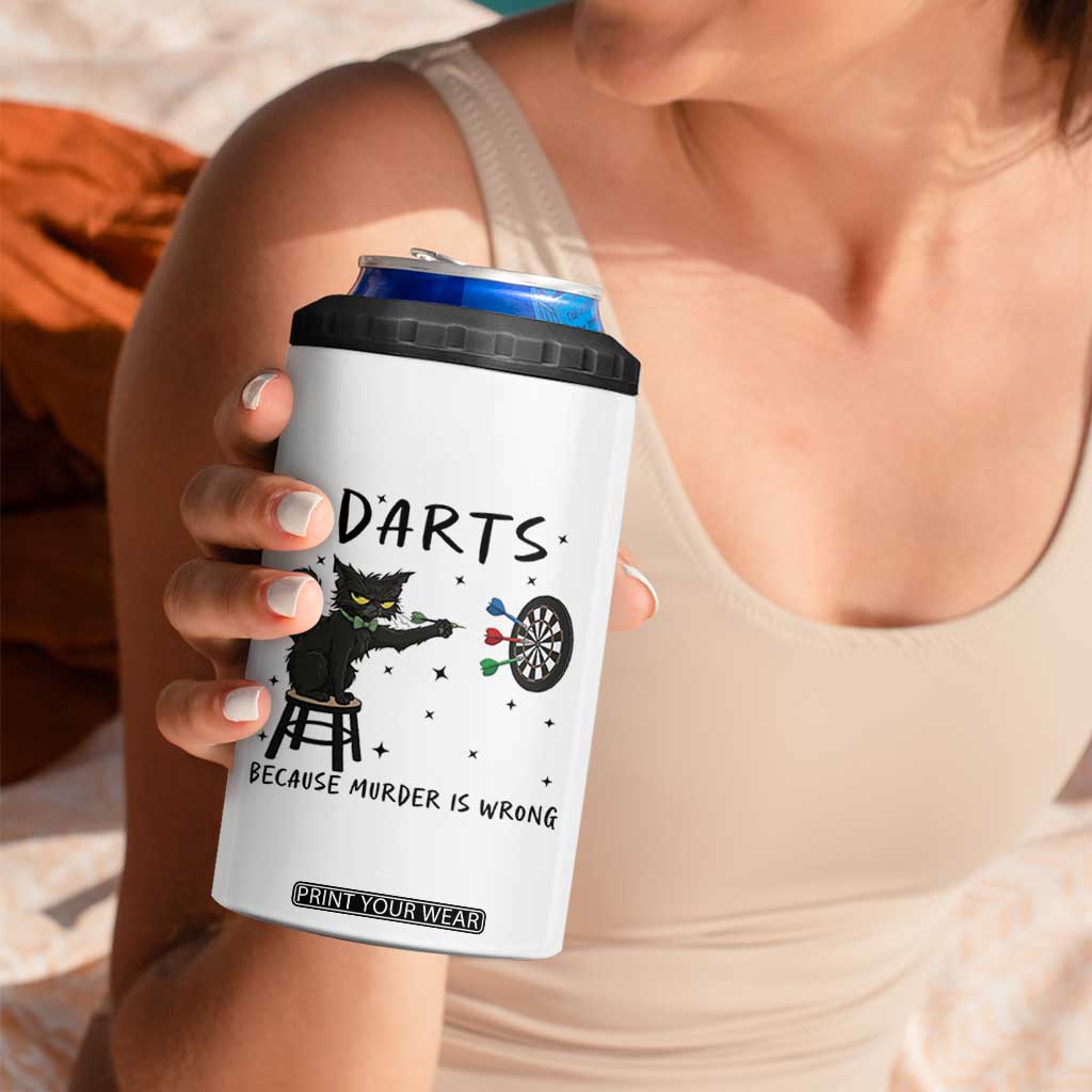 Funny Grumpy Cat Darts 4 in 1 Can Cooler Tumbler Because Murder Is Wrong TS12 Print Your Wear