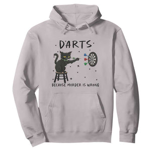 Funny Grumpy Cat Darts Hoodie Because Murder Is Wrong TS12 Ice Gray Print Your Wear