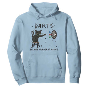 Funny Grumpy Cat Darts Hoodie Because Murder Is Wrong TS12 Light Blue Print Your Wear