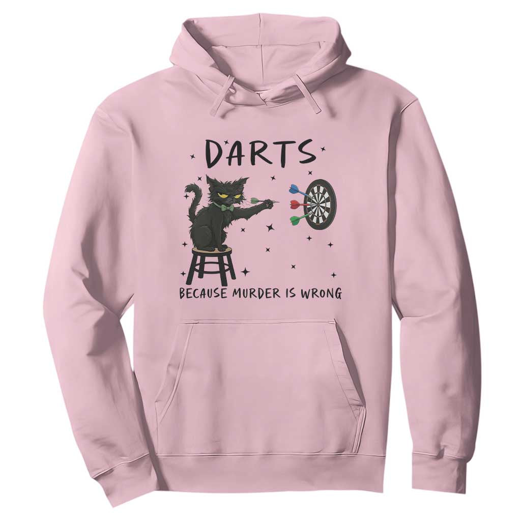 Funny Grumpy Cat Darts Hoodie Because Murder Is Wrong TS12 Light Pink Print Your Wear