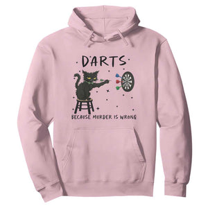 Funny Grumpy Cat Darts Hoodie Because Murder Is Wrong TS12 Light Pink Print Your Wear