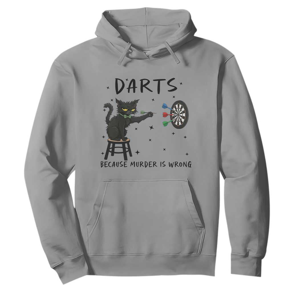 Funny Grumpy Cat Darts Hoodie Because Murder Is Wrong TS12 Sport Gray Print Your Wear