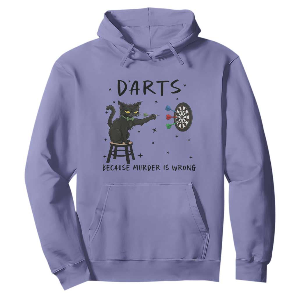 Funny Grumpy Cat Darts Hoodie Because Murder Is Wrong TS12 Violet Print Your Wear