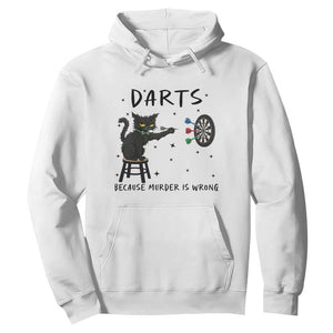 Funny Grumpy Cat Darts Hoodie Because Murder Is Wrong TS12 White Print Your Wear