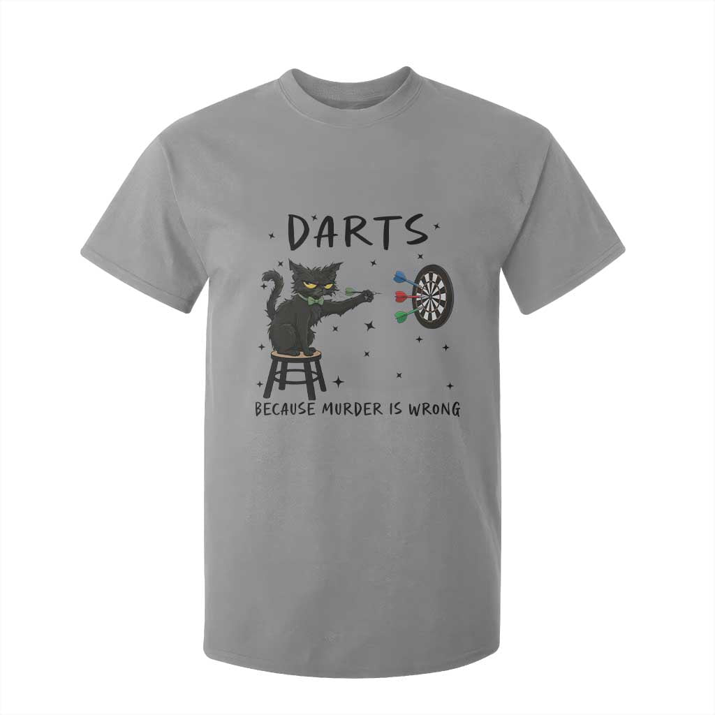Funny Grumpy Cat Darts T Shirt For Kid Because Murder Is Wrong TS12 Sport Gray Print Your Wear