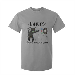 Funny Grumpy Cat Darts T Shirt For Kid Because Murder Is Wrong TS12 Sport Gray Print Your Wear