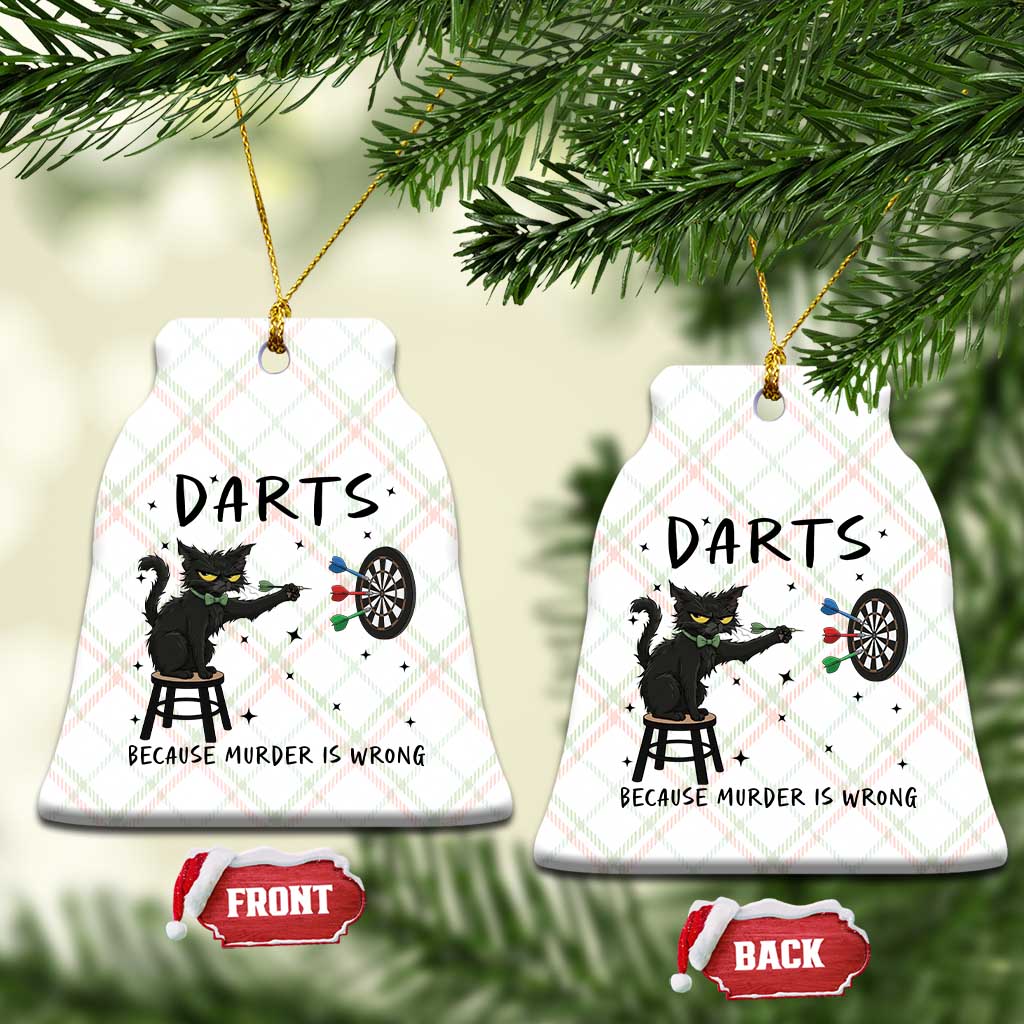 Funny Grumpy Cat Darts Ceramic Ornament Because Murder Is Wrong TS12 Print Your Wear
