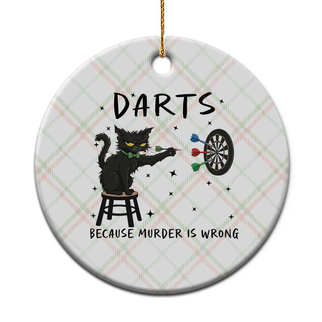 Funny Grumpy Cat Darts Ceramic Ornament Because Murder Is Wrong TS12 1pc Christmas Plaid Print Your Wear