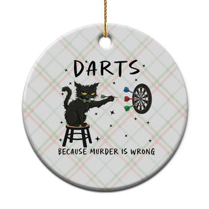 Funny Grumpy Cat Darts Ceramic Ornament Because Murder Is Wrong TS12 1pc Christmas Plaid Print Your Wear