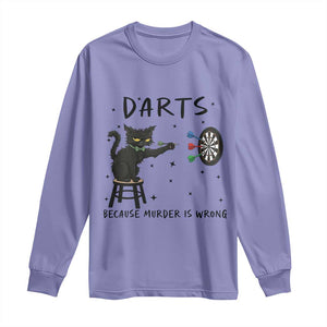 Funny Grumpy Cat Darts Long Sleeve Shirt Because Murder Is Wrong TS12 Violet Print Your Wear