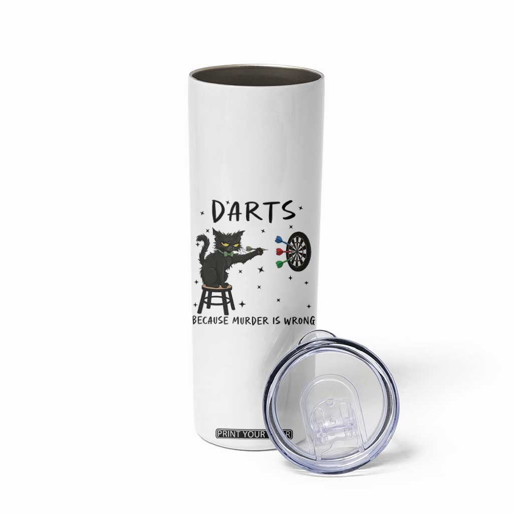 Funny Grumpy Cat Darts Skinny Tumbler Because Murder Is Wrong TS12 Print Your Wear