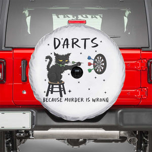 Funny Grumpy Cat Darts Spare Tire Cover Because Murder Is Wrong TS12 White Print Your Wear