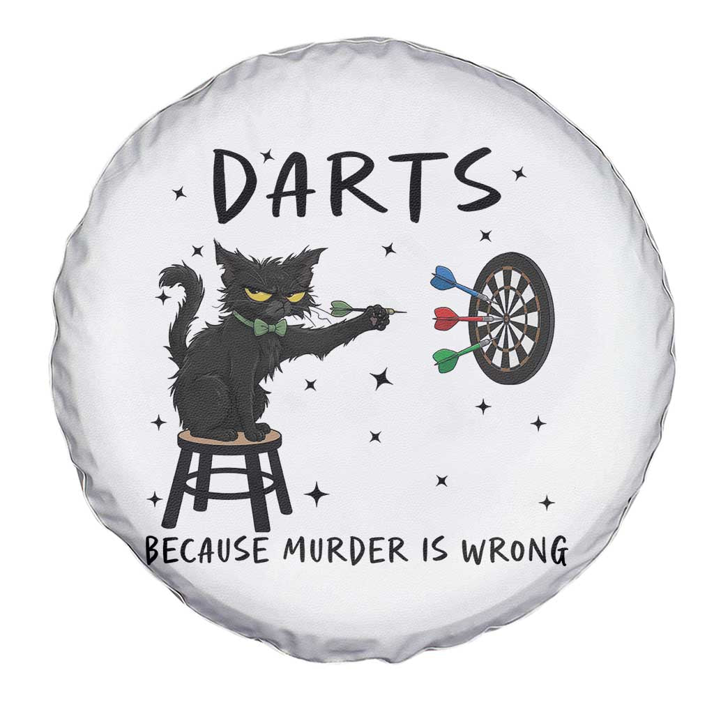 Funny Grumpy Cat Darts Spare Tire Cover Because Murder Is Wrong TS12 Print Your Wear