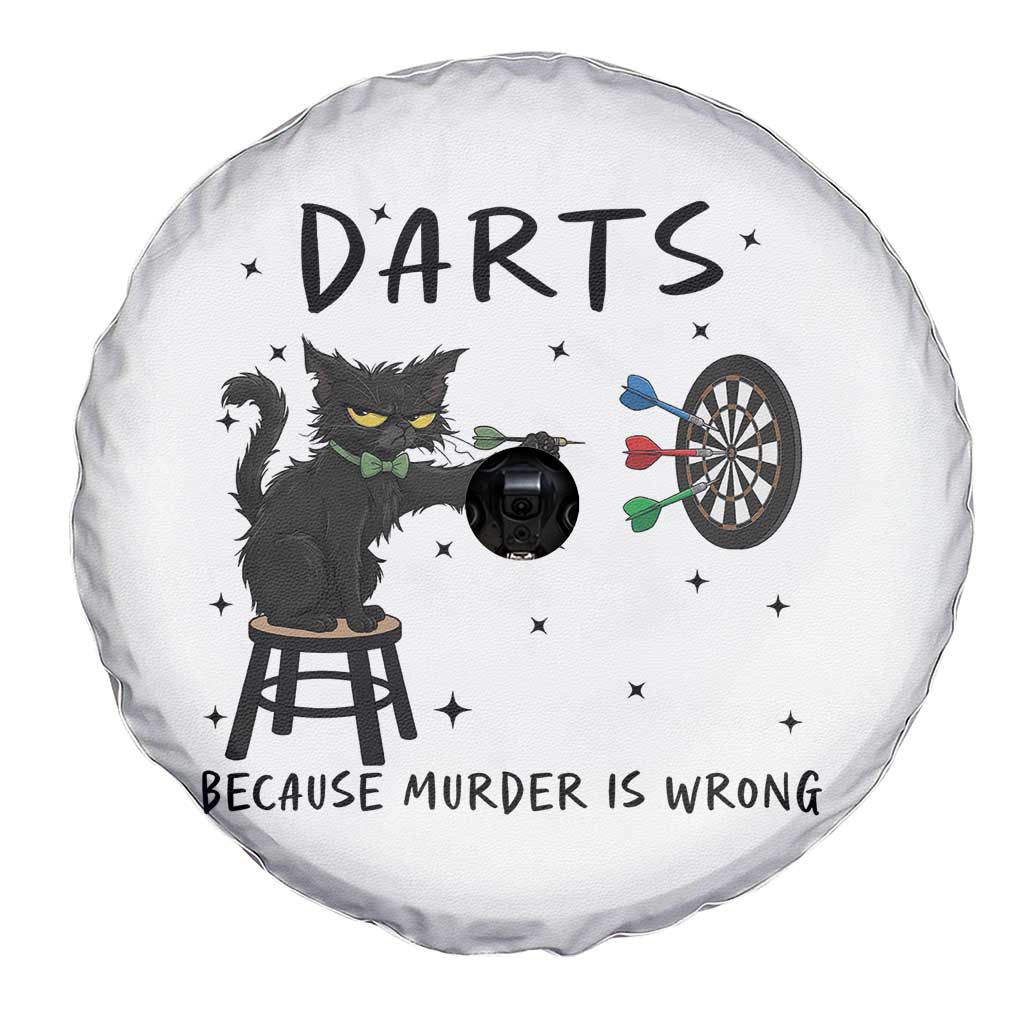 Funny Grumpy Cat Darts Spare Tire Cover Because Murder Is Wrong TS12 Print Your Wear