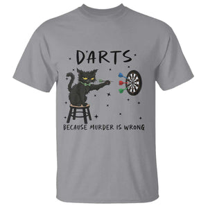 Funny Grumpy Cat Darts T Shirt Because Murder Is Wrong TS12 Sport Gray Print Your Wear
