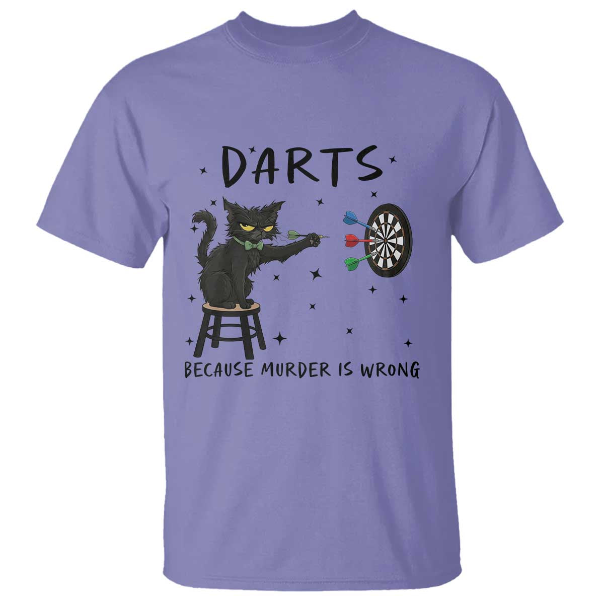 Funny Grumpy Cat Darts T Shirt Because Murder Is Wrong TS12 Violet Print Your Wear