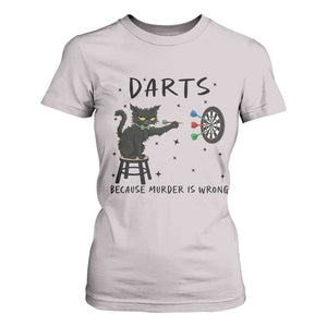 Funny Grumpy Cat Darts T Shirt For Women Because Murder Is Wrong TS12 Ice Gray Print Your Wear