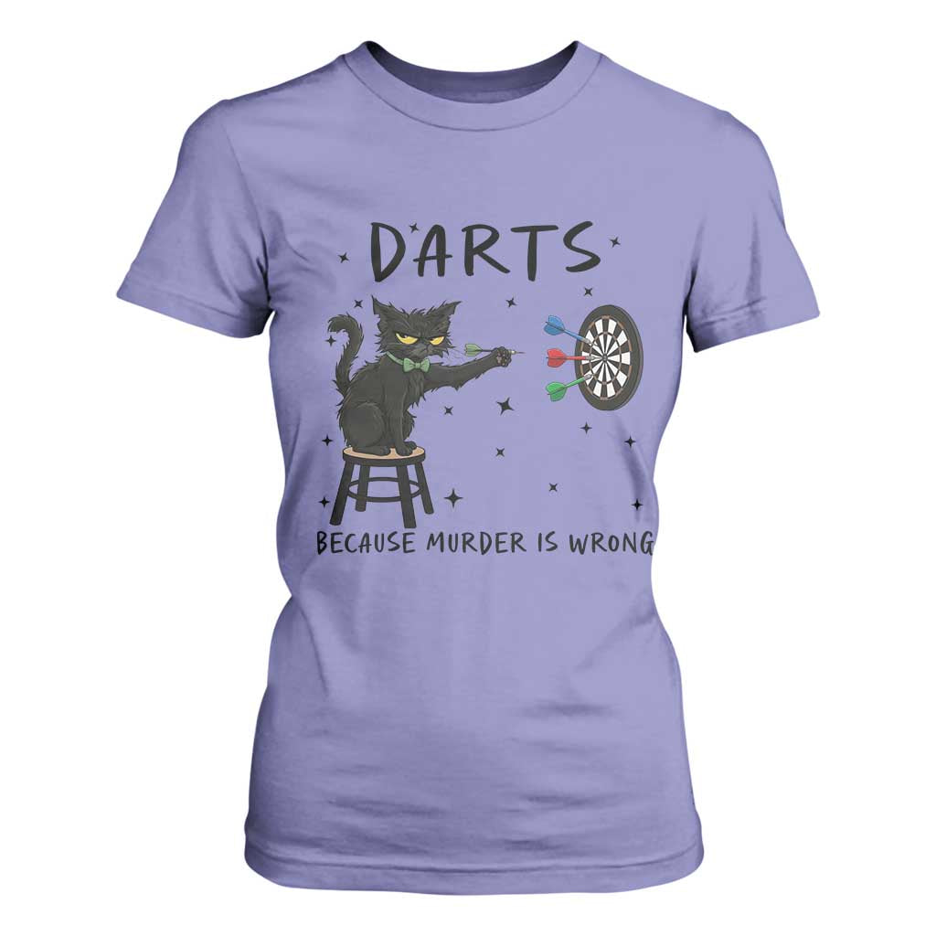 Funny Grumpy Cat Darts T Shirt For Women Because Murder Is Wrong TS12 Violet Print Your Wear
