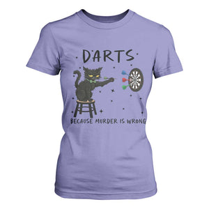 Funny Grumpy Cat Darts T Shirt For Women Because Murder Is Wrong TS12 Violet Print Your Wear