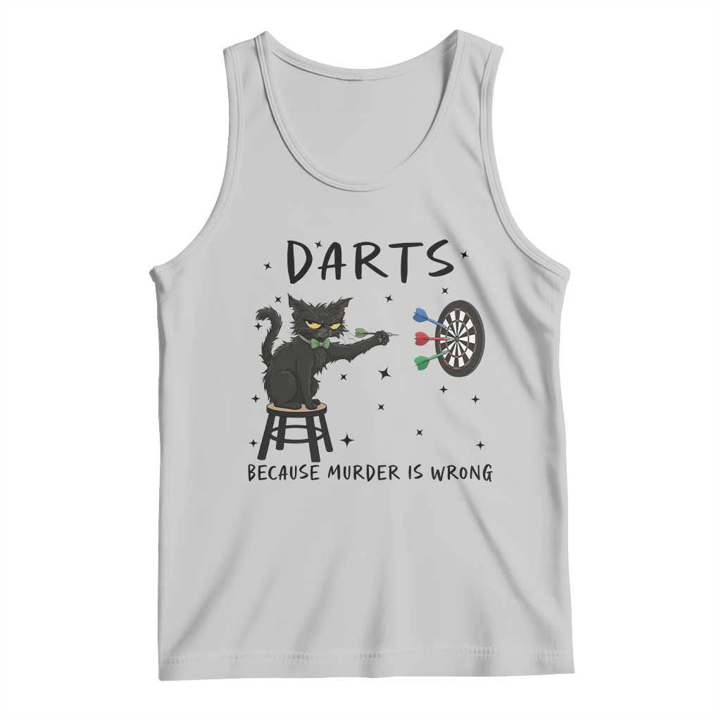 Funny Grumpy Cat Darts Tank Top Because Murder Is Wrong TS12 Ash Print Your Wear