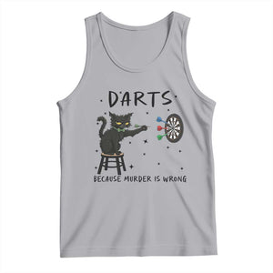 Funny Grumpy Cat Darts Tank Top Because Murder Is Wrong TS12 Athletic Heather Print Your Wear