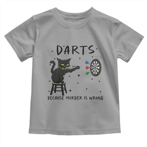 Funny Grumpy Cat Darts Toddler T Shirt Because Murder Is Wrong TS12 Sport Gray Print Your Wear
