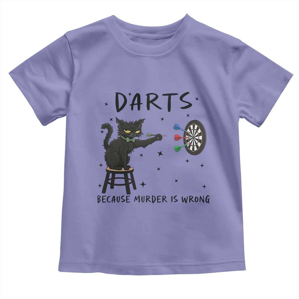 Funny Grumpy Cat Darts Toddler T Shirt Because Murder Is Wrong TS12 Violet Print Your Wear