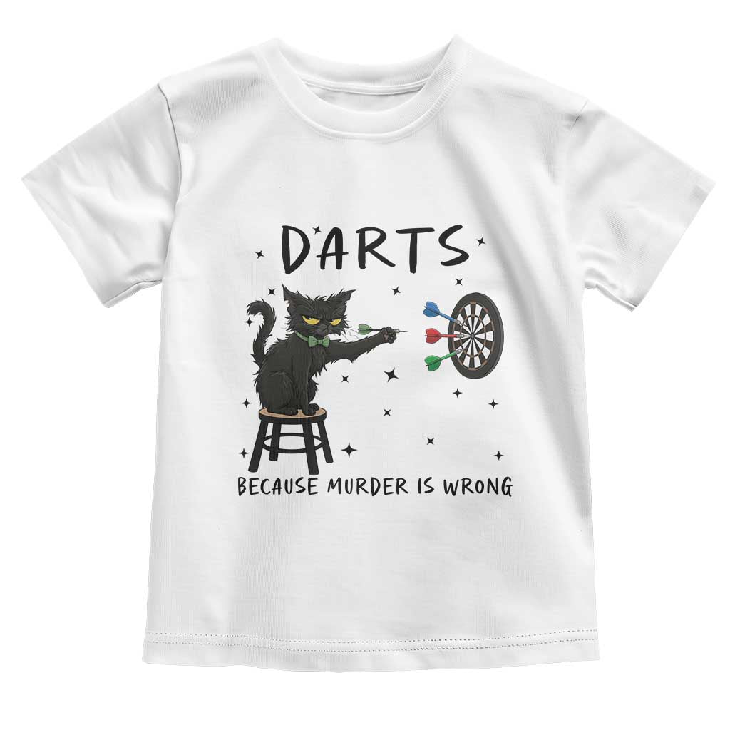 Funny Grumpy Cat Darts Toddler T Shirt Because Murder Is Wrong TS12 White Print Your Wear
