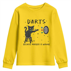 Funny Grumpy Cat Darts Youth Sweatshirt Because Murder Is Wrong TS12 Daisy Print Your Wear