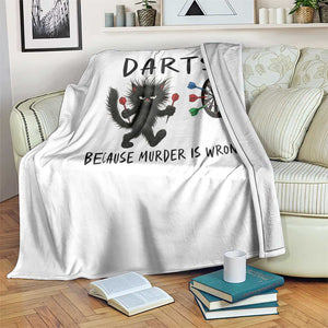 Funny Grumpy Cat Dart Player Throw Blanket Because Murder Is Wrong Pub Game Gift - Print Your Wear