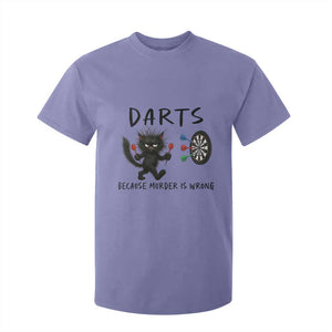 Funny Grumpy Cat Dart Player T Shirt For Kid Because Murder Is Wrong Pub Game Gift - Print Your Wear