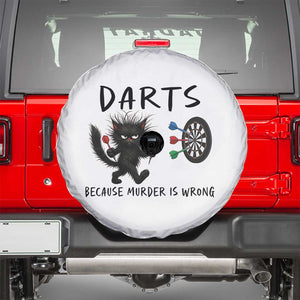 Funny Grumpy Cat Dart Player Spare Tire Cover Because Murder Is Wrong Pub Game Gift TS12 White Print Your Wear