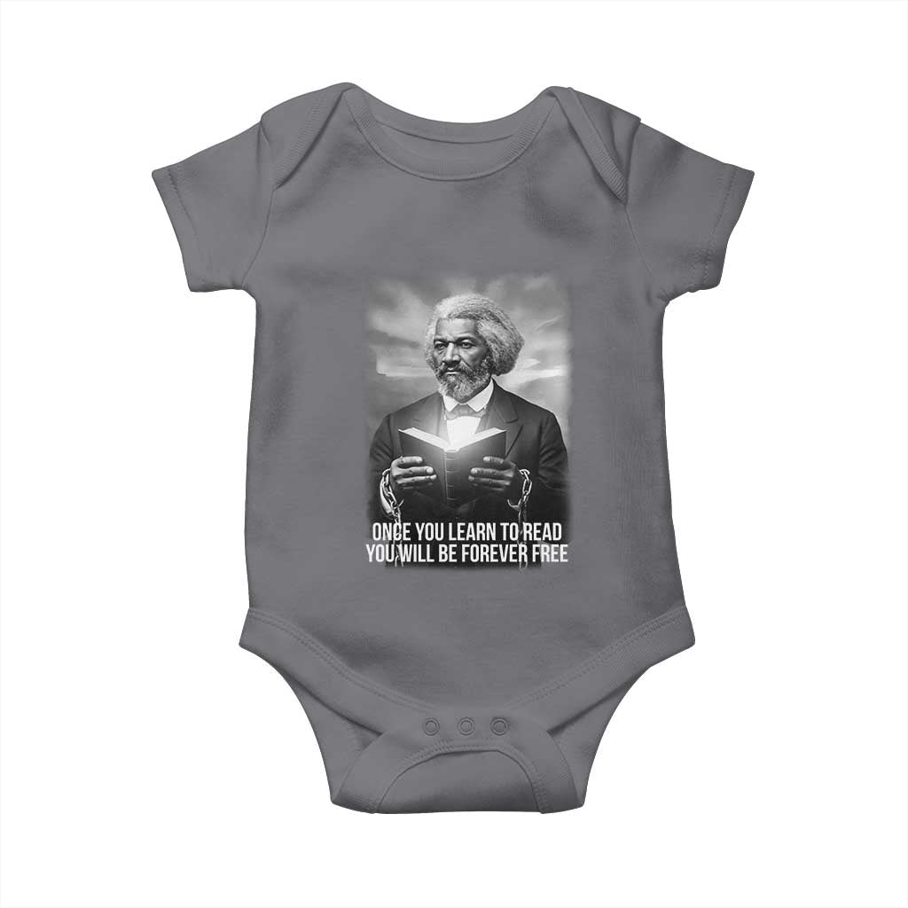 Frederick Douglass Baby Onesie Once You Learn To Read You Will Be Forever Free TS12 Charcoal Print Your Wear